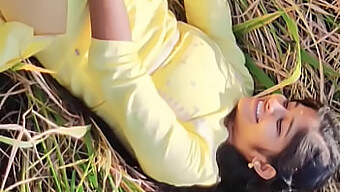 Desi Girl In Yellow Suit Enjoys Oral And Vaginal Pleasure In Fields